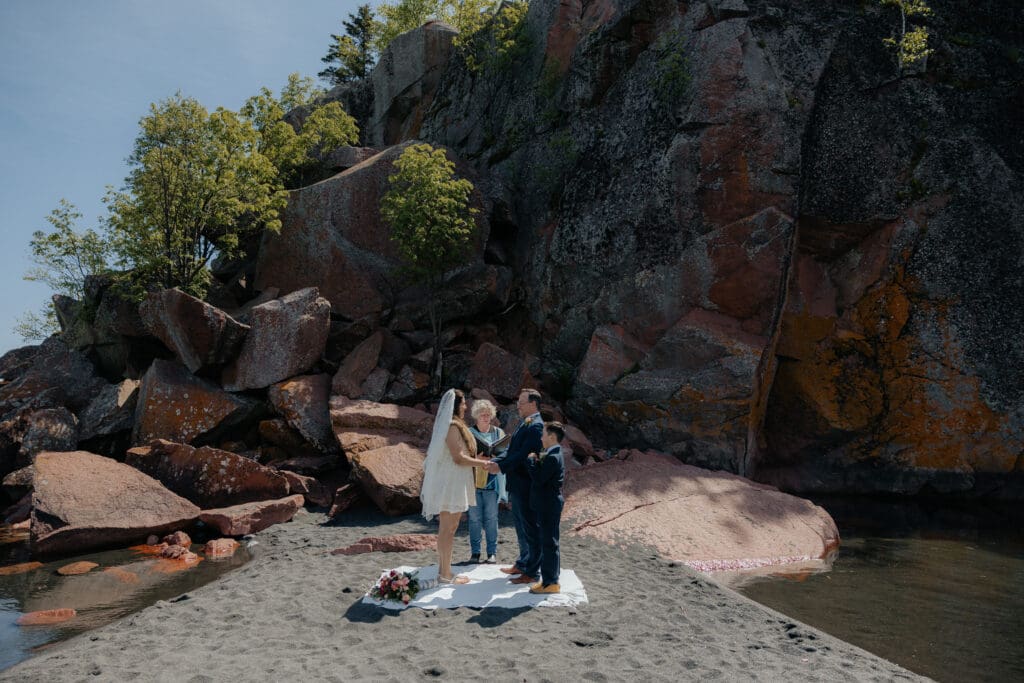 Elopement at black beach minnesota